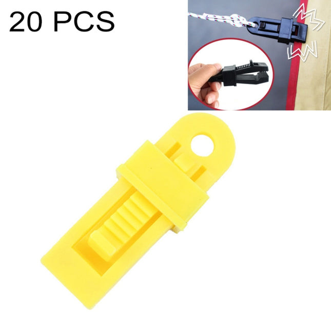 20 PCS Outdoor Tent Awnings Windproof Fixing Clip Multifunctional Wind Rope Buckle (Yellow)-garmade.com