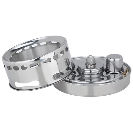 Portable Outdoor Stainless Steel Wick Alcohol Stove Single Small Pot Set, Size: 14cm-garmade.com