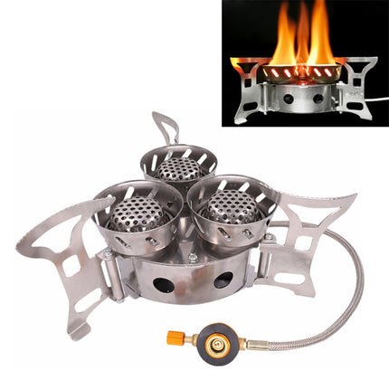Portable Outdoor Split Type 11000W Backpack Three Core Furnace Anti-Blast Stove Cooking Tools-garmade.com