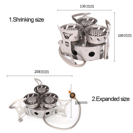 Portable Outdoor Split Type 11000W Backpack Three Core Furnace Anti-Blast Stove Cooking Tools-garmade.com