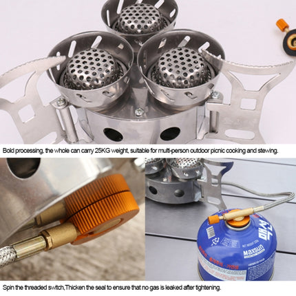 Portable Outdoor Split Type 11000W Backpack Three Core Furnace Anti-Blast Stove Cooking Tools-garmade.com
