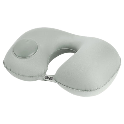 Portable Press Type Automatic Inflating Travel U-shape Neck Pillow (Grey)-garmade.com