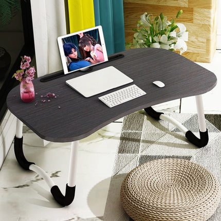 Foldable Non-slip Laptop Desk Table Stand with Card Slot (Black)-garmade.com