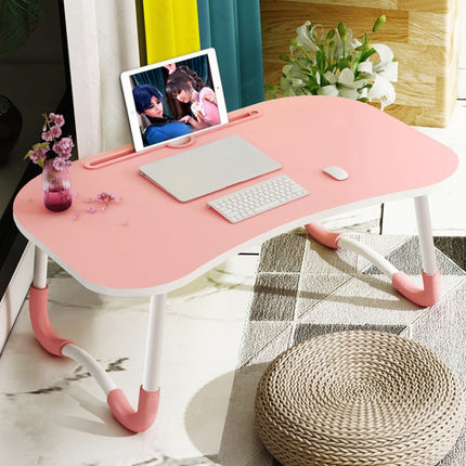 Foldable Non-slip Laptop Desk Table Stand with Card Slot (Pink)-garmade.com