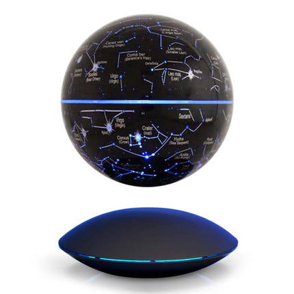 6 inch Rotation Illuminating English Magnetic Levitation Globe Office Crafts Ornaments, US Plug(Black)-garmade.com