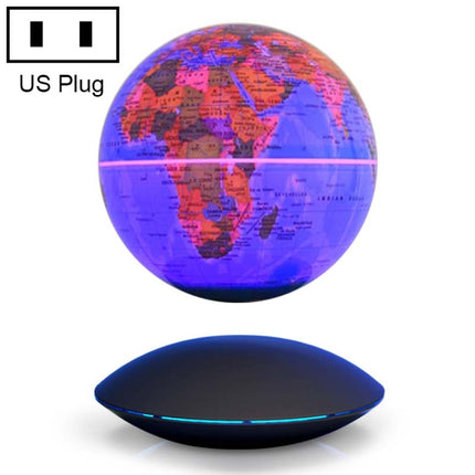 6 inch Rotation Illuminating English Magnetic Levitation Globe Office Crafts Ornaments, US Plug(Baby Blue)-garmade.com