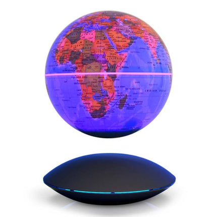 6 inch Rotation Illuminating English Magnetic Levitation Globe Office Crafts Ornaments, US Plug(Baby Blue)-garmade.com