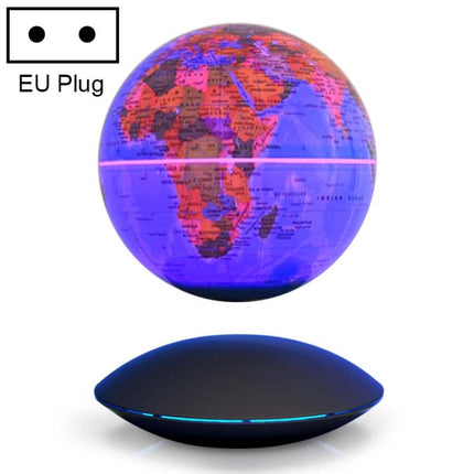 6 inch Rotation Illuminating English Magnetic Levitation Globe Office Crafts Ornaments, EU Plug(Baby Blue)-garmade.com