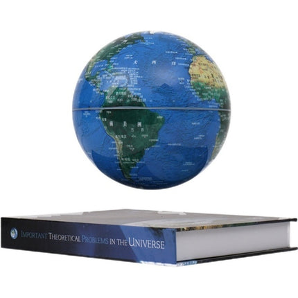 6 inch Bilingual Dark Blue Colored Light Magnetic Levitation Globe + Book Shape Base Office Crafts Ornaments, US Plug-garmade.com