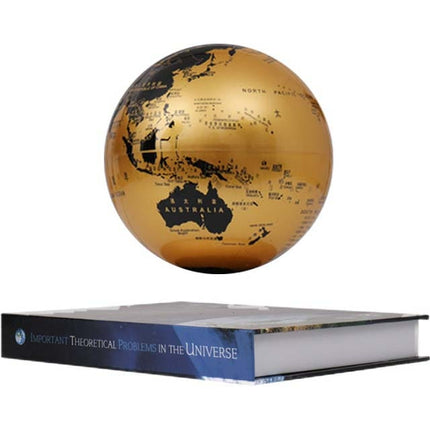 6 inch Bilingual Gold White Light Magnetic Levitation Globe + Book Shape Base Office Crafts Ornaments, US Plug-garmade.com