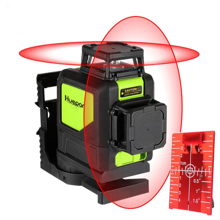 902CR 2×360 Degrees Laser Level Covering Walls and Floors 8 Line Red Beam IP54 Water / Dust proof(Red)-garmade.com