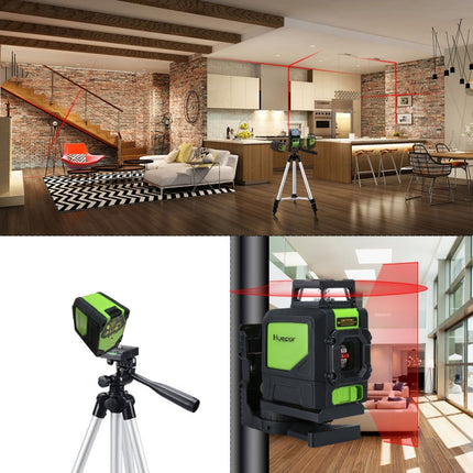 901CR H360 Degrees / V130 Degrees Laser Level Covering Walls and Floors 5 Line Red Beam IP54 Water / Dust proof(Red)-garmade.com