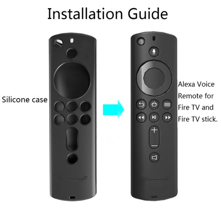 Non-slip Texture Washable Silicone Remote Control Cover for Amazon Fire TV Remote Controller (Black)-garmade.com