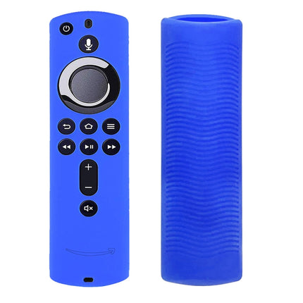 Non-slip Texture Washable Silicone Remote Control Cover for Amazon Fire TV Remote Controller (Blue)-garmade.com