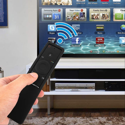 Non-slip Texture Washable Silicone Remote Control Cover for Samsung Smart TV Remote Controller (Black)-garmade.com