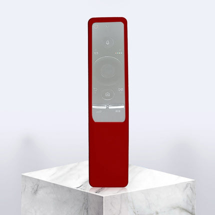 Non-slip Texture Washable Silicone Remote Control Cover for Samsung Smart TV Remote Controller (Red)-garmade.com