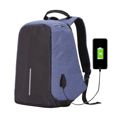 Multi-Function Large Capacity Travel Anti-theft Security Casual Backpack Laptop Computer Bag with External USB Charging Interface for Men / Women, Size: 42 x 29 x 14 cm(Blue)-garmade.com