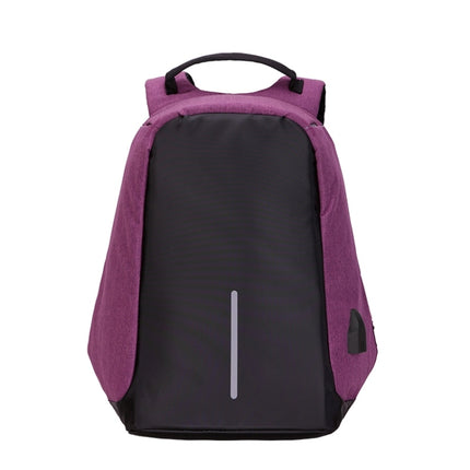 Multi-Function Large Capacity Travel Anti-theft Security Casual Backpack Laptop Computer Bag with External USB Charging Interface for Men / Women, Size: 42 x 29 x 14 cm(Purple)-garmade.com