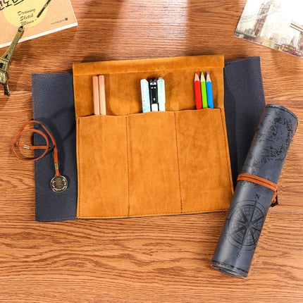 Simple Style Creative Stationery Bag Pencil Bag(Gray Blue)-garmade.com