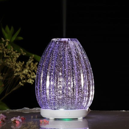 100ml Creative Vase Shape Aromatherapy Machine 3D Glass Humidifier Automatic Alcohol Sprayer with Colorful LED Lamp-garmade.com