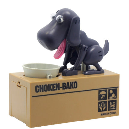 Creative Cartoon Edacious Puppy Automatic Money Eating Coin Saving Box, Gray Dog-garmade.com