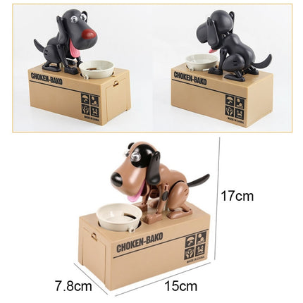 Creative Cartoon Edacious Puppy Automatic Money Eating Coin Saving Box, Gray Dog-garmade.com