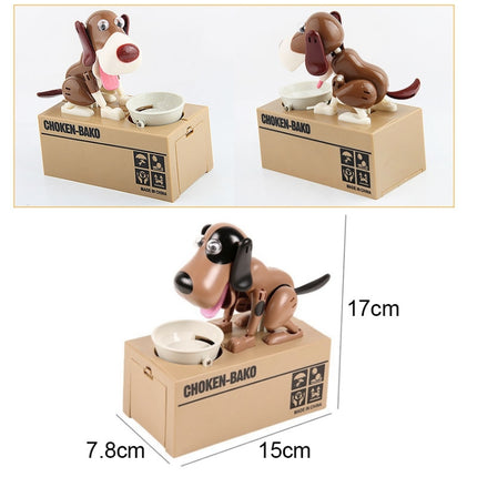 Creative Cartoon Edacious Puppy Automatic Money Eating Coin Saving Box, Brown and White Dog-garmade.com