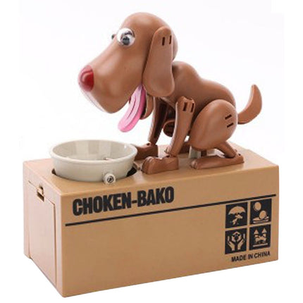 Creative Cartoon Edacious Puppy Automatic Money Eating Coin Saving Box, Light Brown Dog-garmade.com