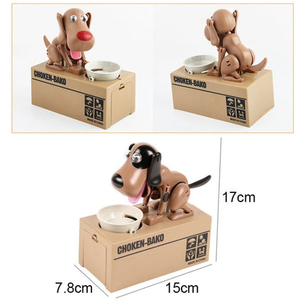 Creative Cartoon Edacious Puppy Automatic Money Eating Coin Saving Box, Light Brown Dog-garmade.com