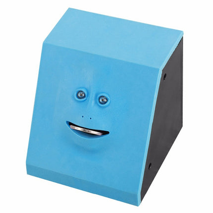 Face Bank Automatic Money Eating Box Coin Saving Box(Blue)-garmade.com