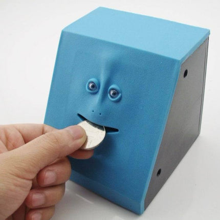 Face Bank Automatic Money Eating Box Coin Saving Box(Blue)-garmade.com