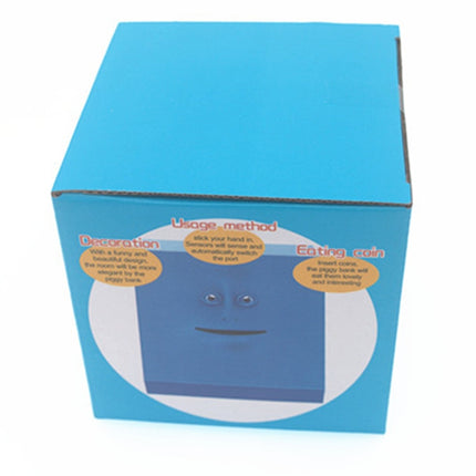 Face Bank Automatic Money Eating Box Coin Saving Box(Blue)-garmade.com