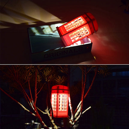 Retro Telephone Booth Shape Warm Light LED Lamp, Rechargeable Touch Control Bedroom Bedside Table Lamp-garmade.com