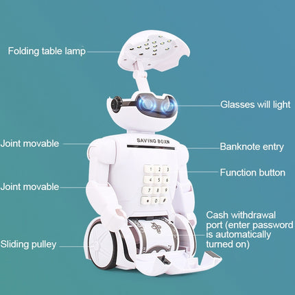 Multi-function Robot Piggy Bank Desk Lamp Code Money Box for Children-garmade.com