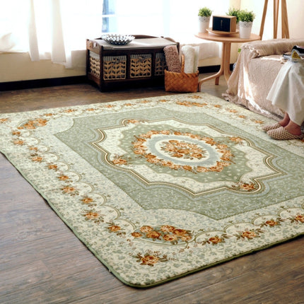 Rose Pattern Fuzzy Living Room Carpet Bedroom Bedside Mat, Size: 1.2m x 1.8m (Green)-garmade.com