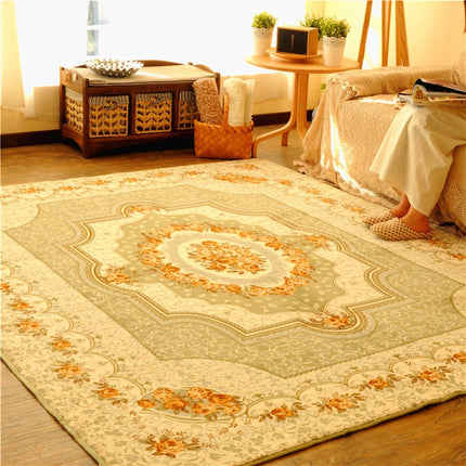 Rose Pattern Fuzzy Living Room Carpet Bedroom Bedside Mat, Size: 1.2m x 1.8m (Green)-garmade.com