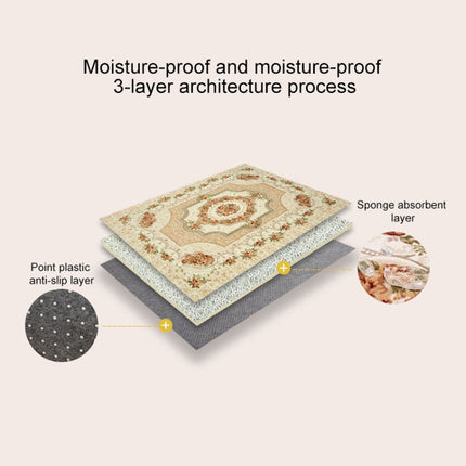 Rose Pattern Fuzzy Living Room Carpet Bedroom Bedside Mat, Size: 1.2m x 1.8m (Beige)-garmade.com