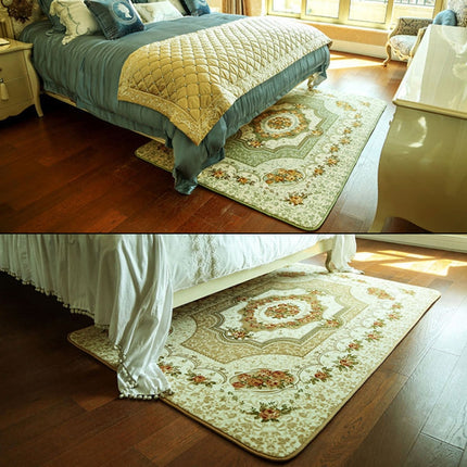 Rose Pattern Fuzzy Living Room Carpet Bedroom Bedside Mat, Size: 1.2m x 1.8m (Beige)-garmade.com