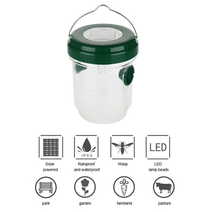 Solar Powered LED Fly Bee Trap Catcher Insect Control Tool-garmade.com