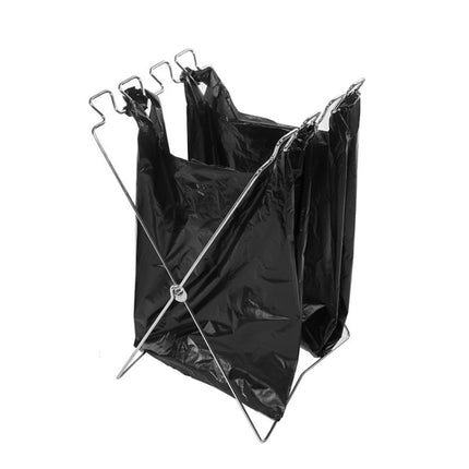 Outdoor Camping Stainless Steel Foldable Garbage Bags Hanger, Size: 58*32 cm-garmade.com