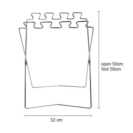 Outdoor Camping Stainless Steel Foldable Garbage Bags Hanger, Size: 58*32 cm-garmade.com