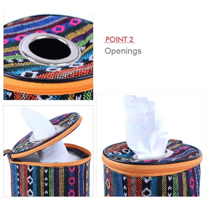 Outdoor Camping Foldable Ethnic Style Cloth Tissue Case Storage Bag, Size: 14.5*13 cm-garmade.com