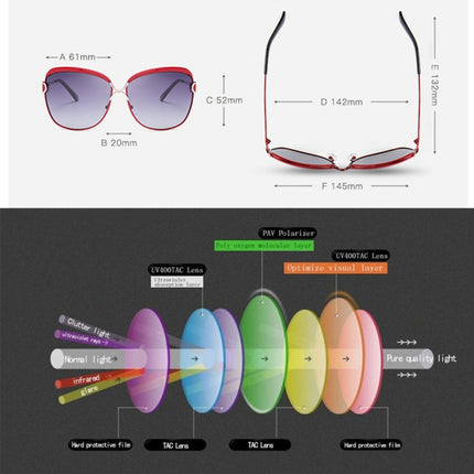 HDCRAFTER E016 Retro Fashion Ultraviolet-proof Polarized Sunglasses for Women(Black)-garmade.com