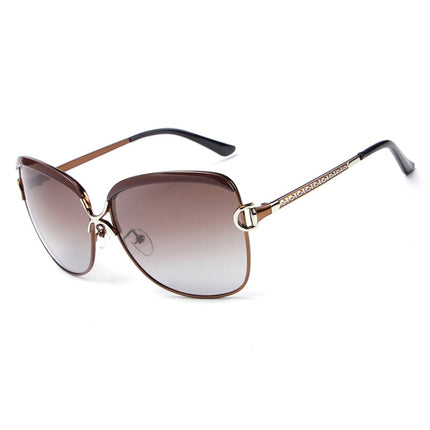 HDCRAFTER E016 Retro Fashion Ultraviolet-proof Polarized Sunglasses for Women(Brown)-garmade.com