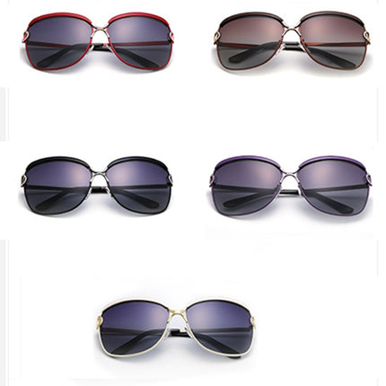 HDCRAFTER E016 Retro Fashion Ultraviolet-proof Polarized Sunglasses for Women(Red)-garmade.com