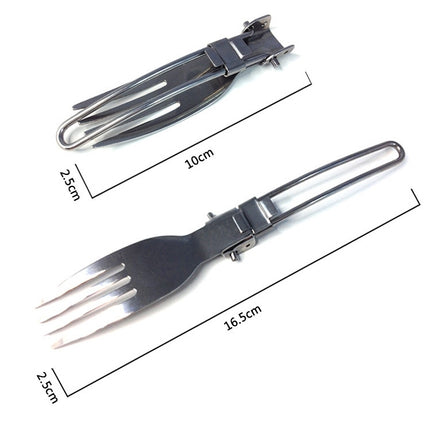 Three-Piece Stainless Steel Foldable Outdoor Cutlery-garmade.com