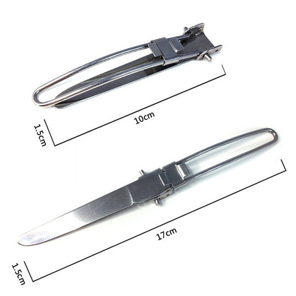 Three-Piece Stainless Steel Foldable Outdoor Cutlery-garmade.com