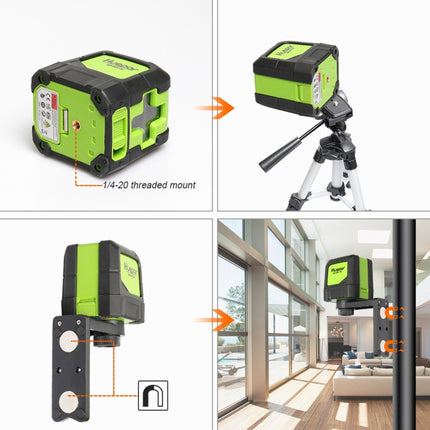 9011R 1V1H 20mW 2 Line Red Beam Laser Level Covering Walls and Floors (Red)-garmade.com