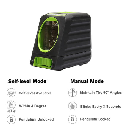 BOX-1R 1V1H 40mW & 10mW 2 Line Red Beam Laser Level Covering Walls and Floors (Red)-garmade.com