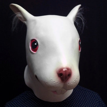 Popular Lovely Halloween Mask Masquerade Emulsion Rabbit Mask with Villus Ears for Men and Women-garmade.com